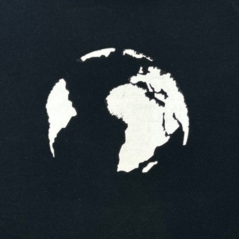 Upcycled Hand Printed Girls XL Save The Earth World Globe Long Sleeve Sweatshirt