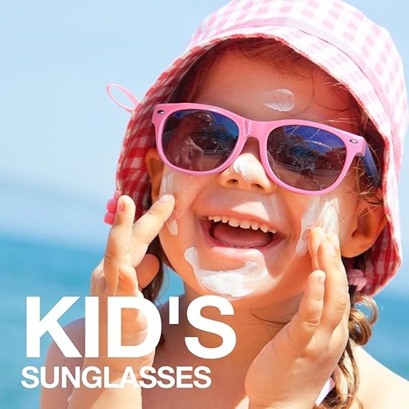 Toddler Kids Polarized UV Protection Flexible Rubber Sunglasses Shades w Strap