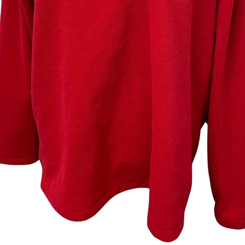 Lands' End Mens XL Red Long Sleeve 1/4 Zip Pullover Polyester Fleece Sweater