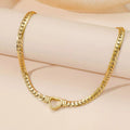 18K Gold-Plated Heart Pendant Chain Necklace