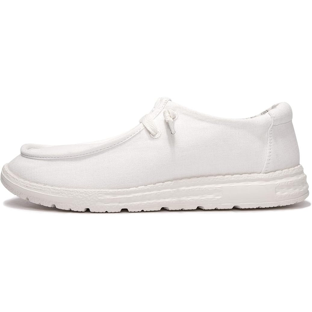 New Beneker Womens 10 White Slip On Low Top Sneakers Casual Canvas Boat Shoes