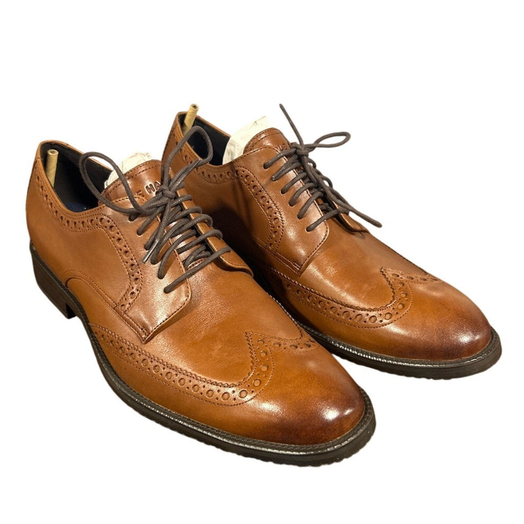New W Box Cole Haan Mens Size 10 British Tan Leather Wing Oxford Grand 360 Shoes