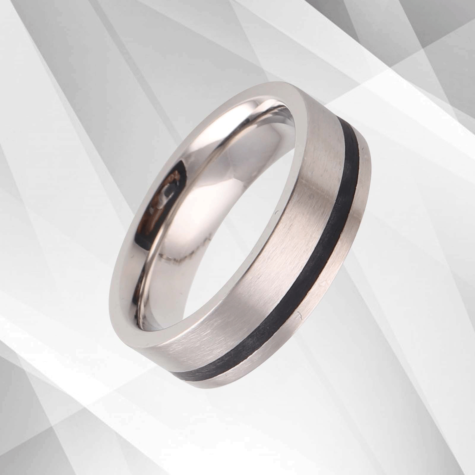 New Mens Flat Cobalt Wedding Anniversary Band Ring 18Ct White Gold