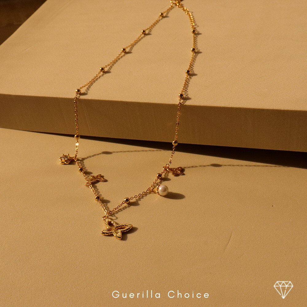 Jasmine Gold-Plated Woven Charm Necklace