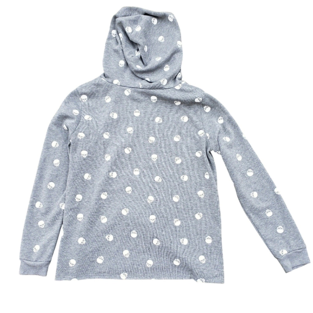Modern Lux Juniors Medium Rebel Heathered Skull Long Sleeve Hoodie Sweatshirt