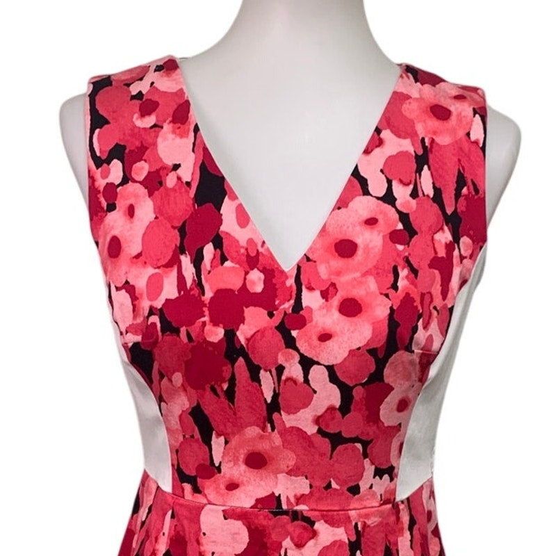 New York & Company Womens Size 6 Abstract Floral Sleeveless Fit n Flare Dress