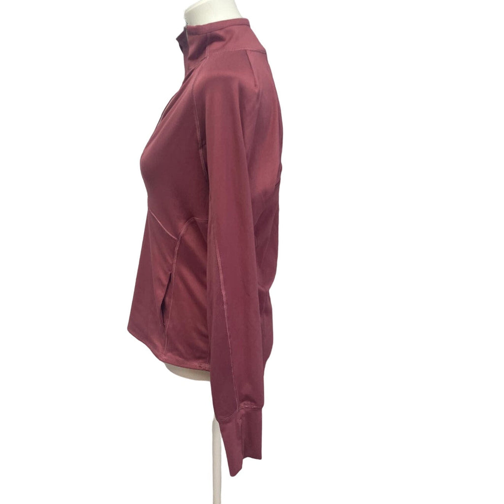 90 Degree Womens Medium Long Sleeve Front Vented Zip Athletic Top w Thumbholes