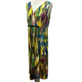 Elementz Large Long Watercolor Stripe Sleeveless Deep VNeck Polyester Maxi Dress