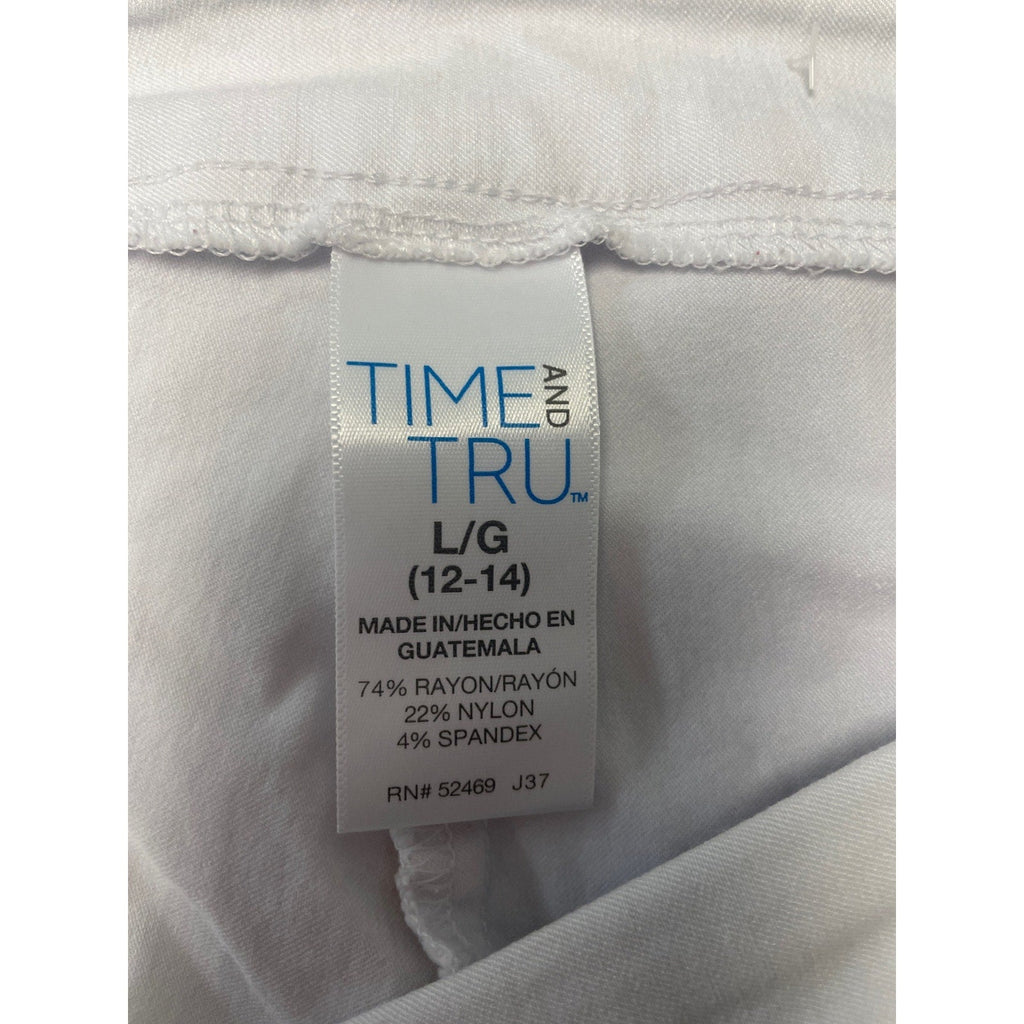 Simply Vera Time & Tru Womens Large Cropped White Cotton Blend Capri Pants