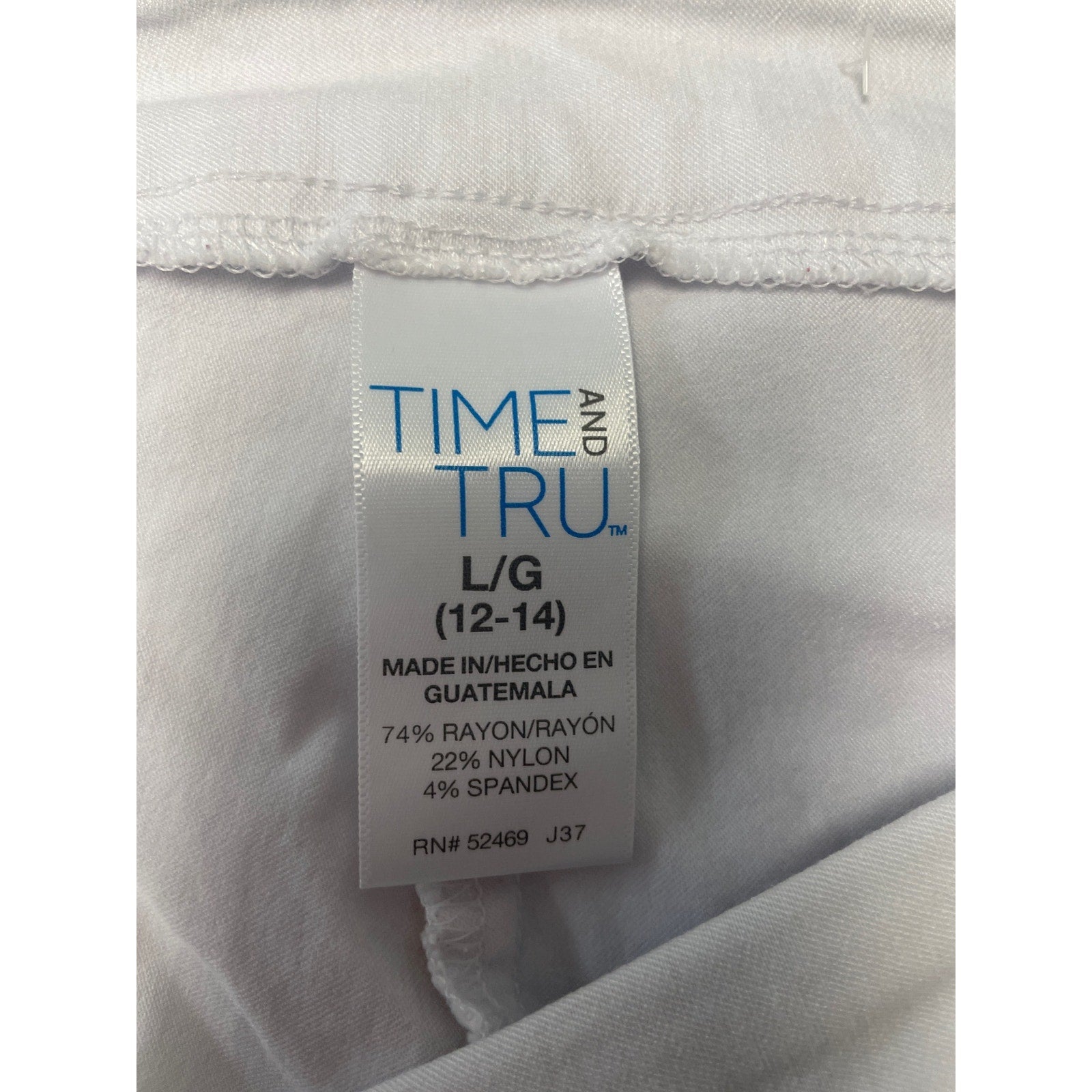 Simply Vera Time & Tru Womens Large Cropped White Cotton Blend Capri Pants