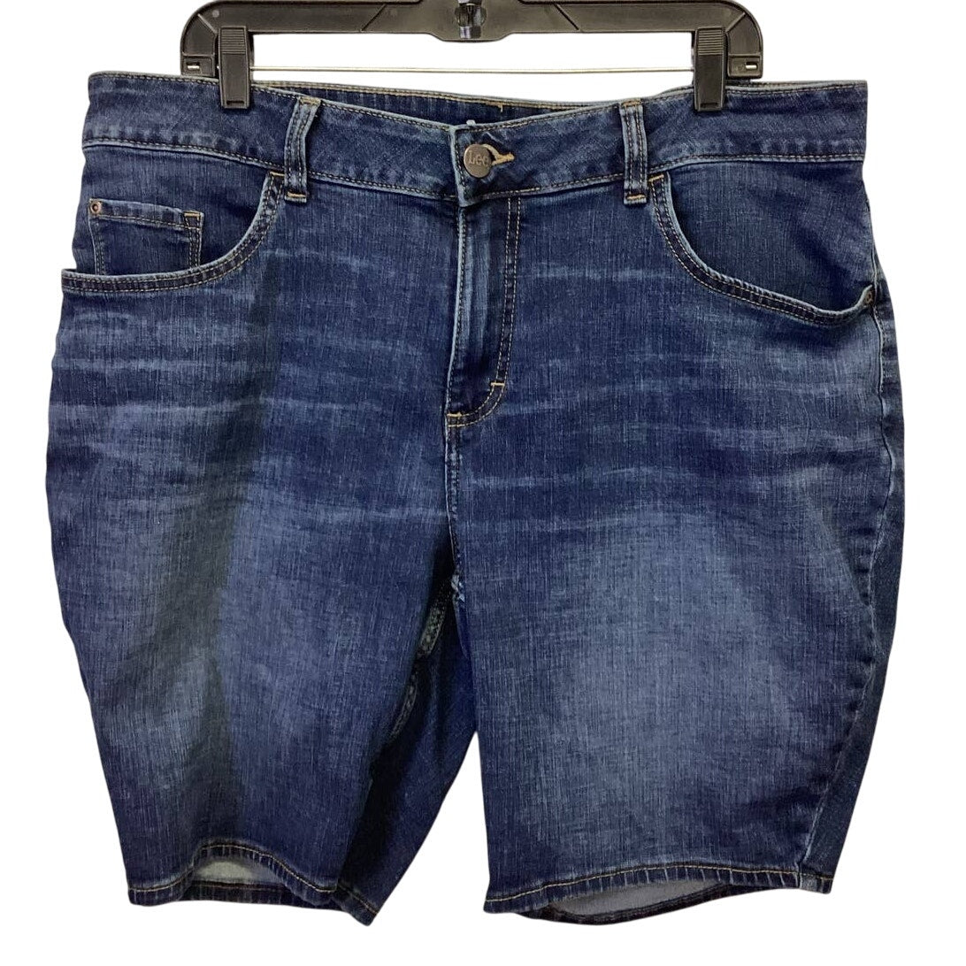 Lee 20W Regular Fit Bermuda Mid Rise Denim Blue Jean Stretch Cotton Blend Shorts