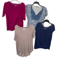 Lot of 4 Apt 9 Cato Croft & Barrow Womens Large Short Sleeve Floral Solid Tops