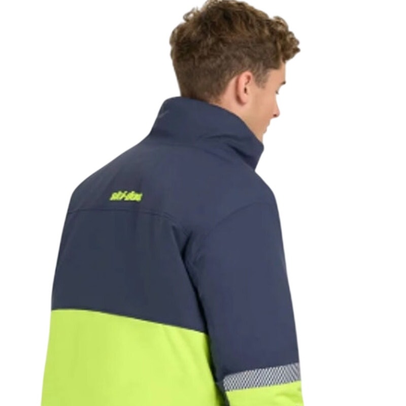 New Ski-Doo Mens Large Navy Neon Green Vasa Polar Fleece Warm Ski Jacket Coat