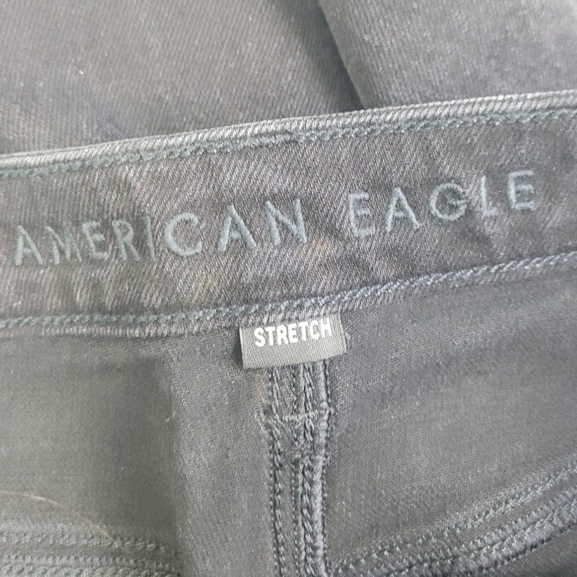 New American Eagle Womens Size 2 Short Stretch Black Denim Jeans