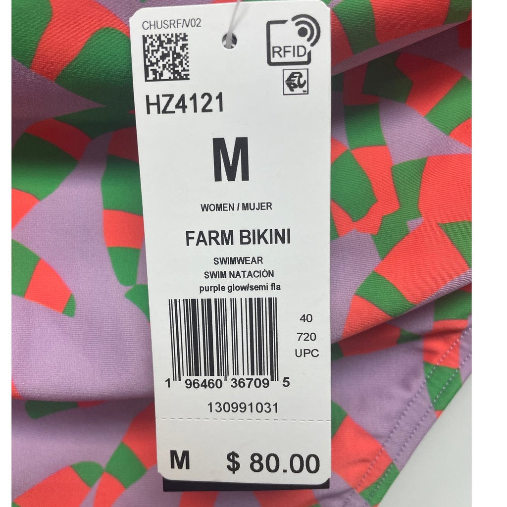 New Adidas Womens Medium Farm Bikini Purple Glow Hipster Swim Bottom ONLY