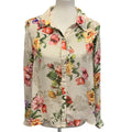 Forever 21 Womens Large Sheer Lightweight Floral Button Down Long Sleeve Blouse