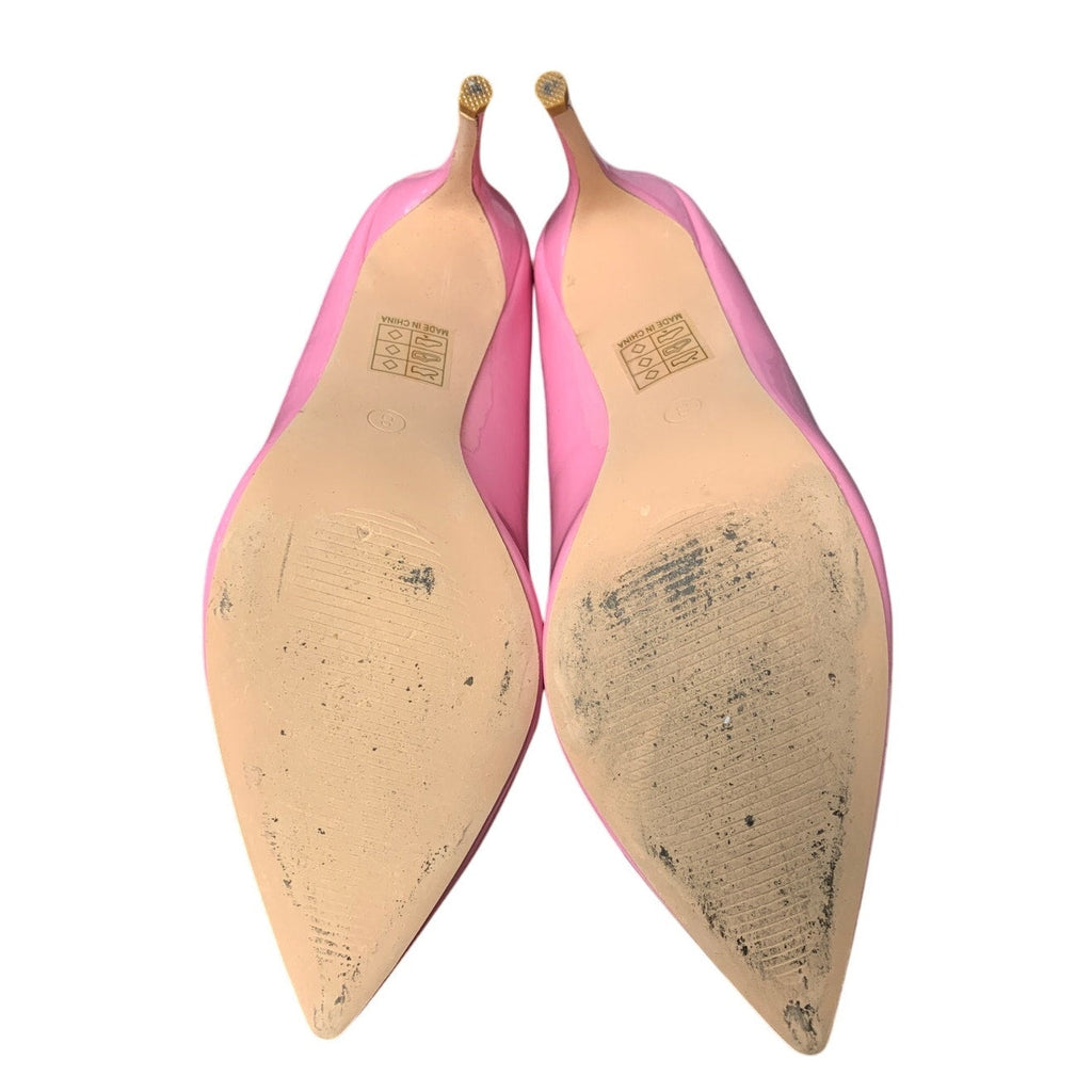 Elisabet Tang Womens Size 8 Pink 3" High Heel Pointy Toe Slide On Pumps Shoes