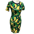 Old Navy Womens XS Banana Lime Fern Body Con Cotton Blend Knee Length Dress