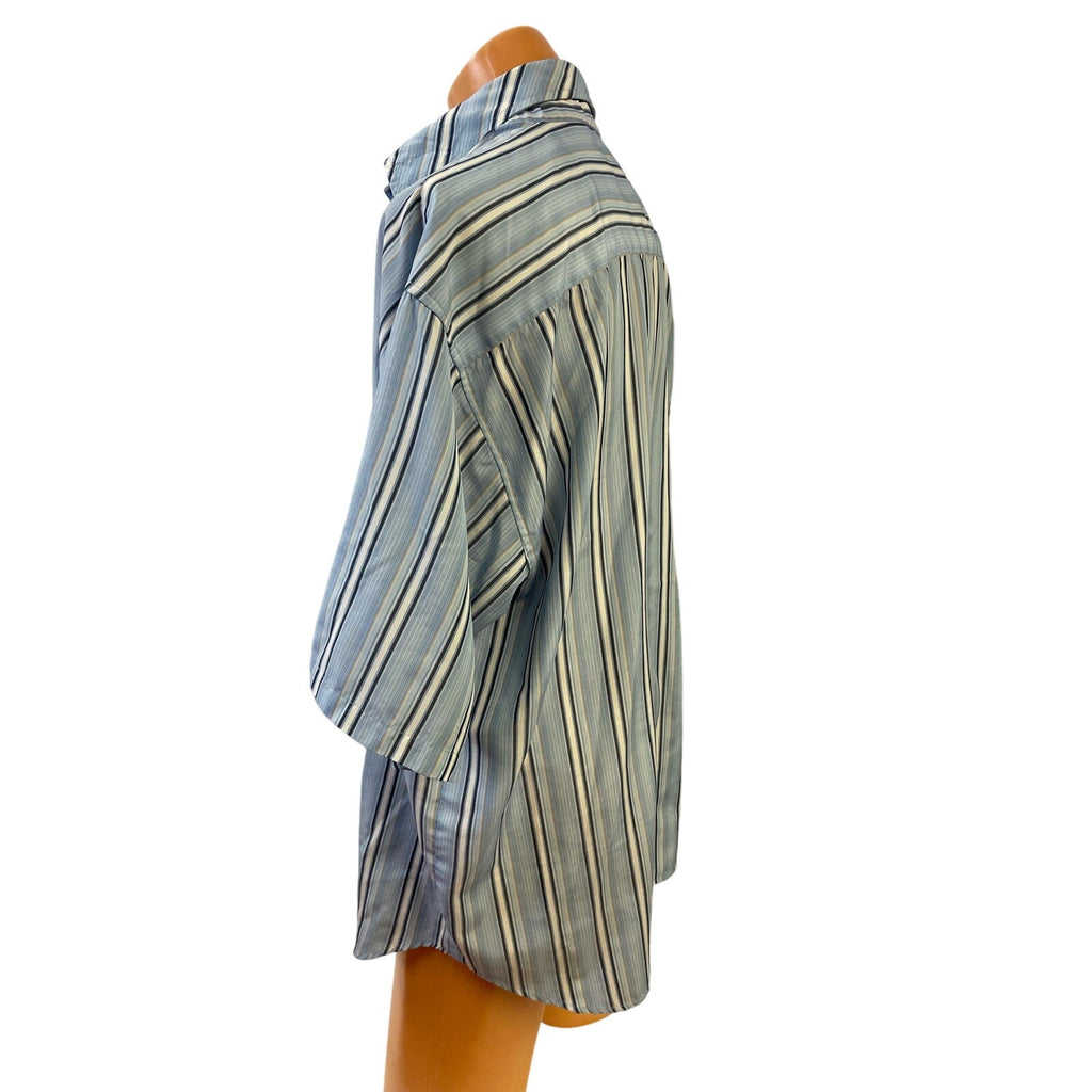 Attitude Soho Mens 3XL 100% Cotton Short Sleeve Striped Button Up Casual Shirt