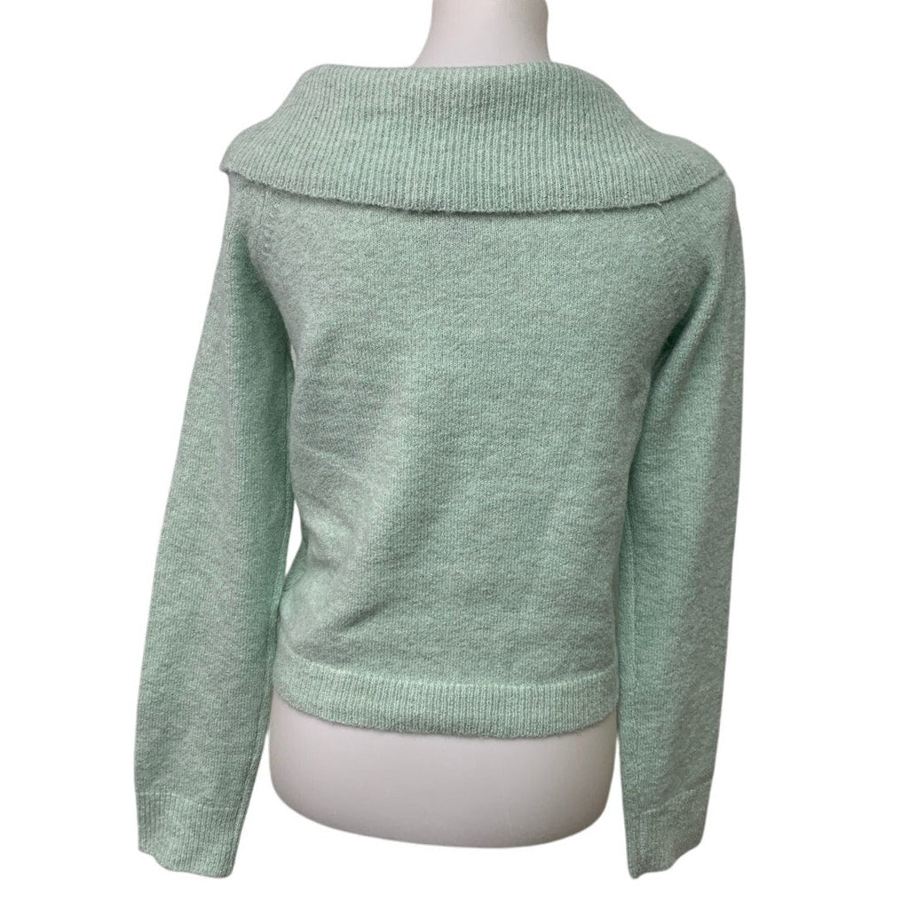 New American Eagle Womens Small Cowl Neck Off Shoulder Long Sleeve Knit Sweater