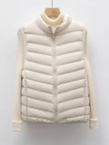 Quilted Zip Up Turtleneck Vest Coat