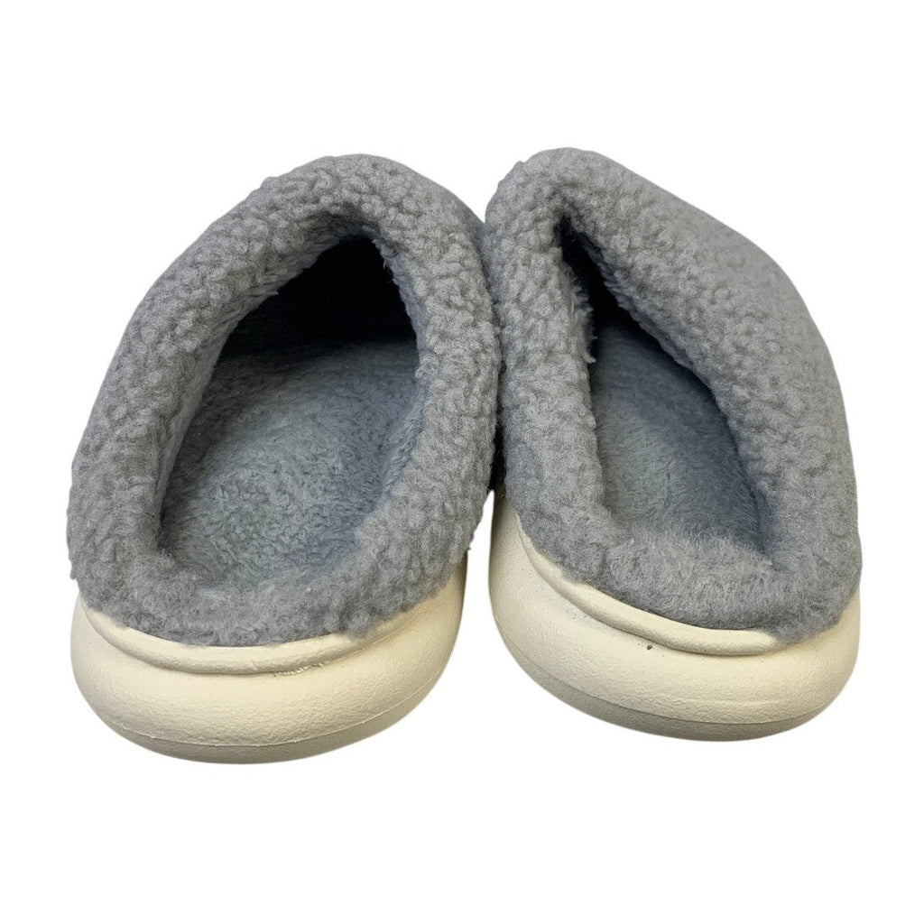 Womens Size 4 Gray Slippers Closed Round Toe Fuzzy Slip On House Shoes