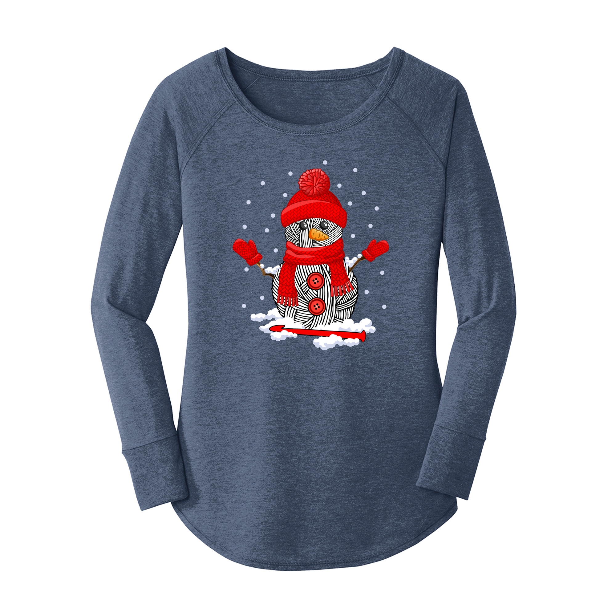 Snowman Crochet Long Sleeve Tunic