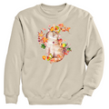 Kitty and Leaves Crewneck Sweatshirt