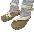 New American Eagle Womens US Size 8 Espadrille Ankle Wrap Faux Leather Sandals