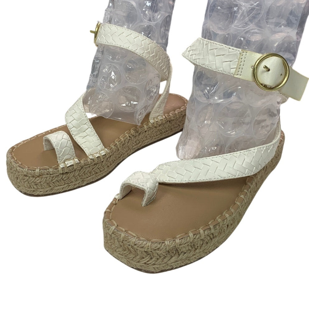 New American Eagle Womens US Size 8 Espadrille Ankle Wrap Faux Leather Sandals