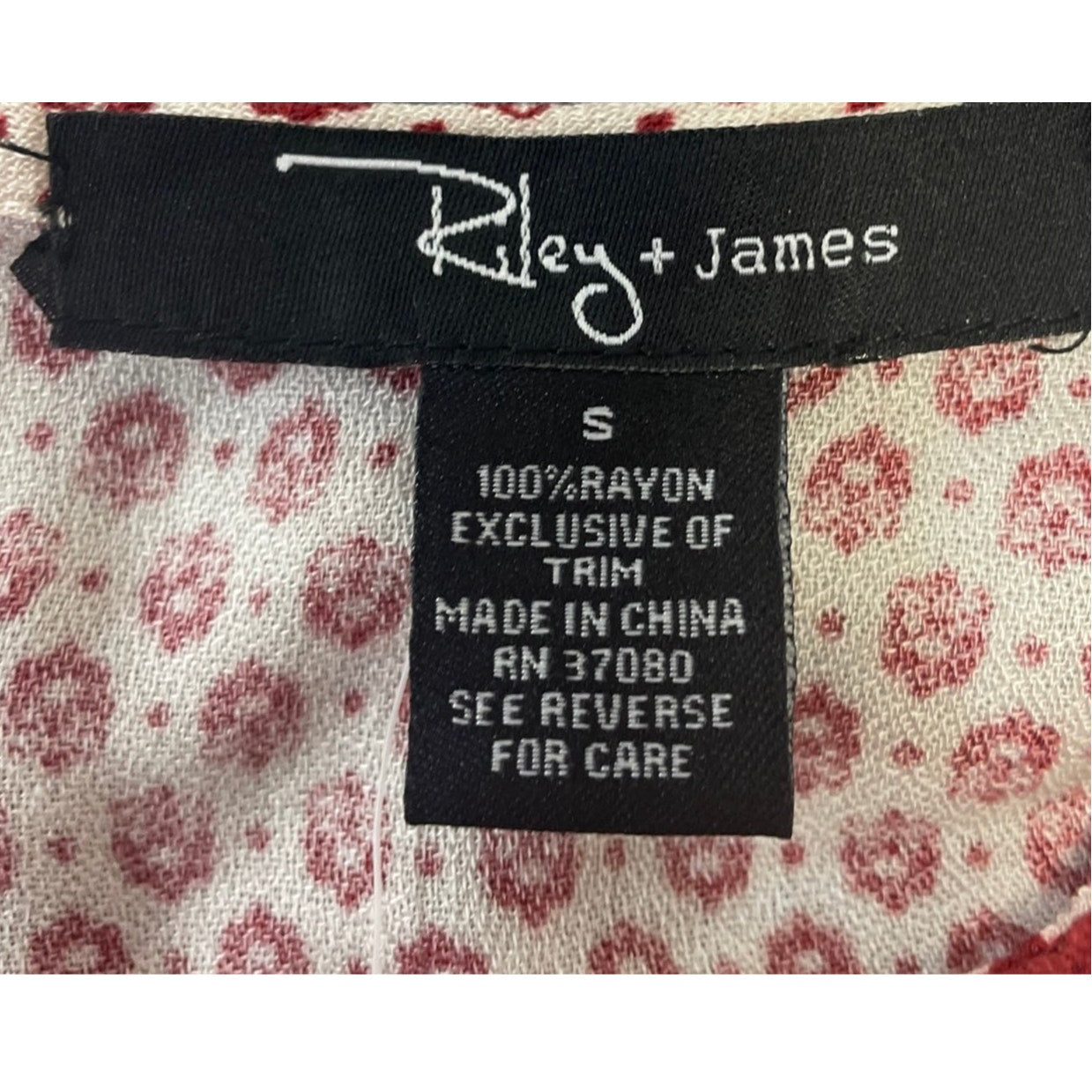 New RIley + James Womens Small Rayon Long Bell Sleeve Peasant V Neck Blouse