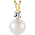 Amélie Pearl Diamond Pendant 1/6 CT Natural Diamond