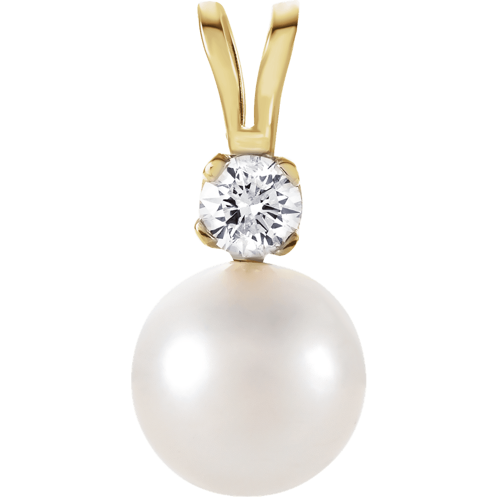 Amélie Pearl Diamond Pendant 1/6 CT Natural Diamond