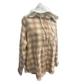 New Time and Tru Womens XXL Long Sleeve Plaid Flannel Cotton Blend Hoodie