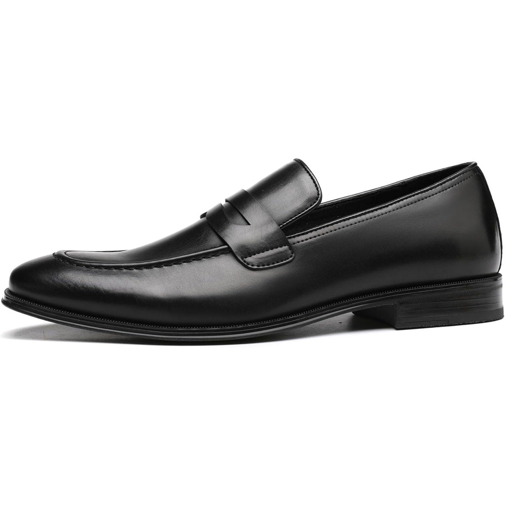 Decardz Mens Size 9.5 Black Faux Leather Slide On Dress Penny Loafer Shoes