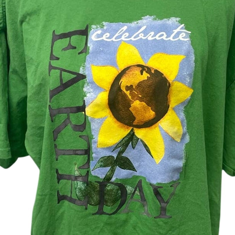 Celebrate Earth Day Womens 2X Short Sleeve 100% Cotton Crew Neck Tee Shirt