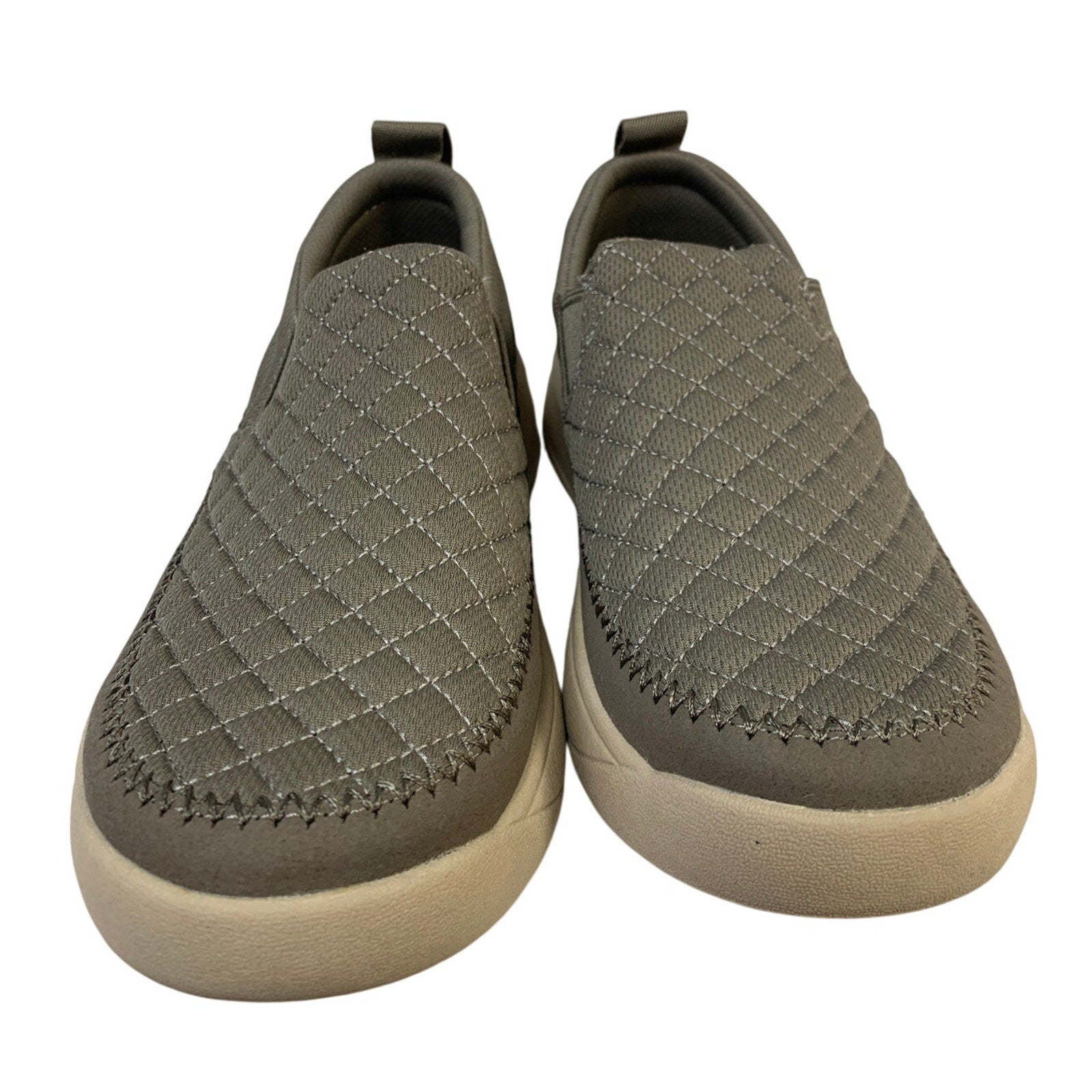 Staheekum Womens Size 7 Taupe Sneakers Quilted Slip On Round Toe Shoes