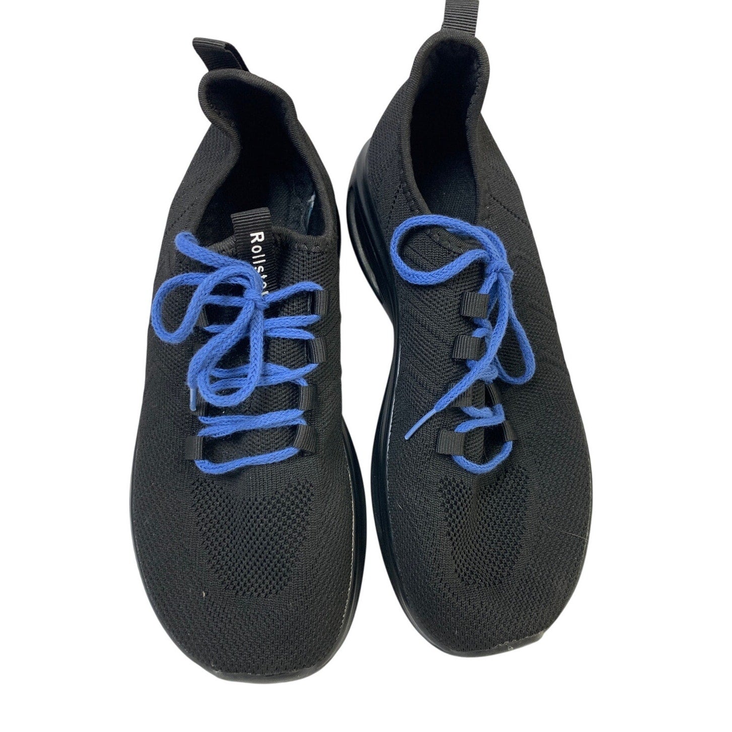 Rollstep Mens Size 8 Black Sneakers Lace Up Round Toe Air Cushion Athletic Shoes