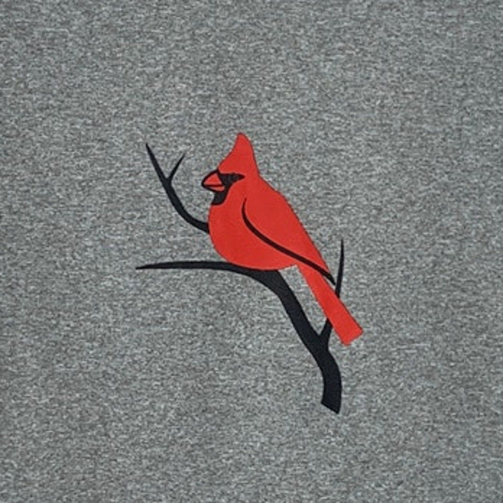 New Hand Printed Youth Boys Large Red Cardinal Bird Short Sleeve Sport Tee Shirt