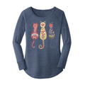 Folksy Cats Long Sleeve Tunic