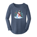 Winter Birds Snowman Long Sleeve Tunic