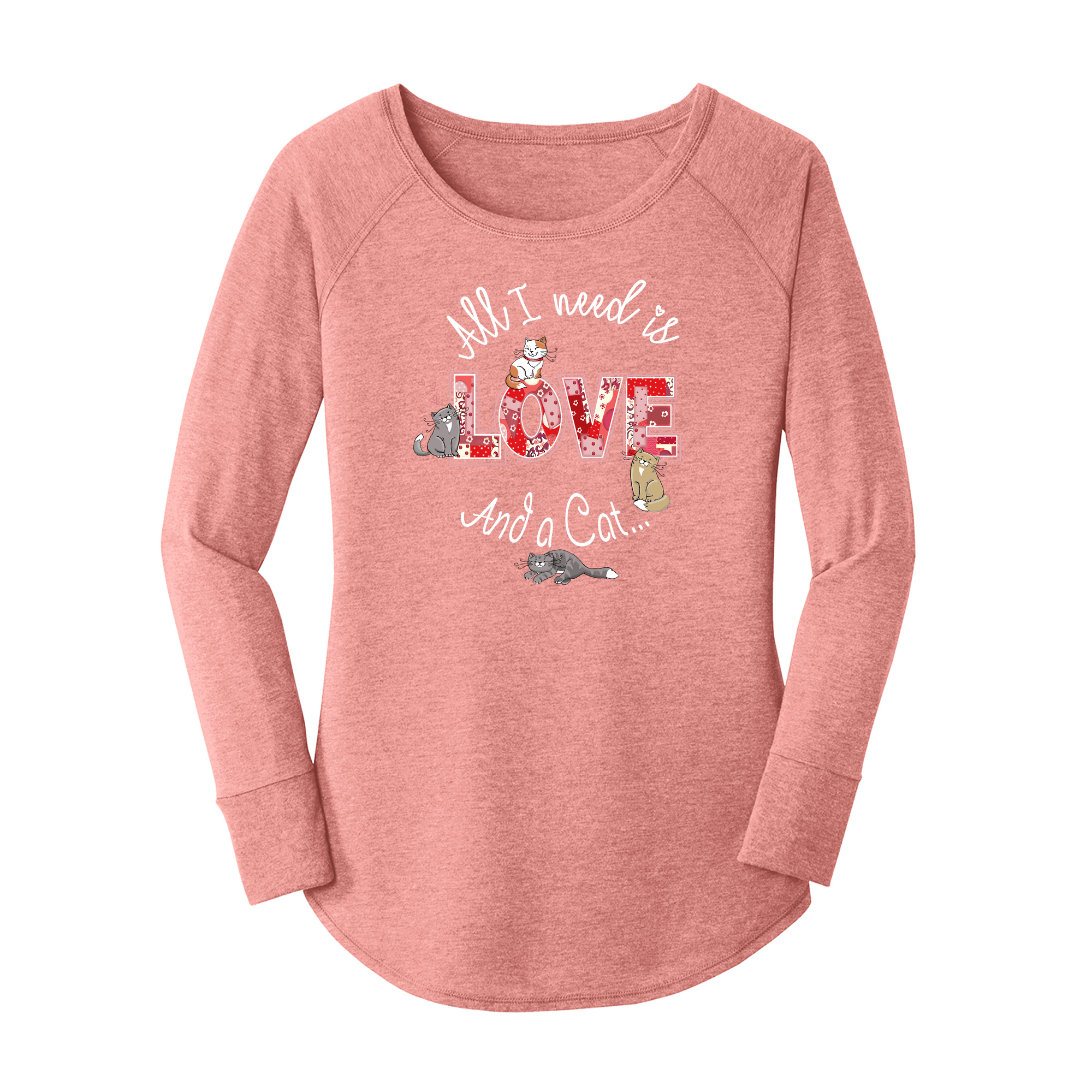Love And A Cat Long Sleeve Tunic