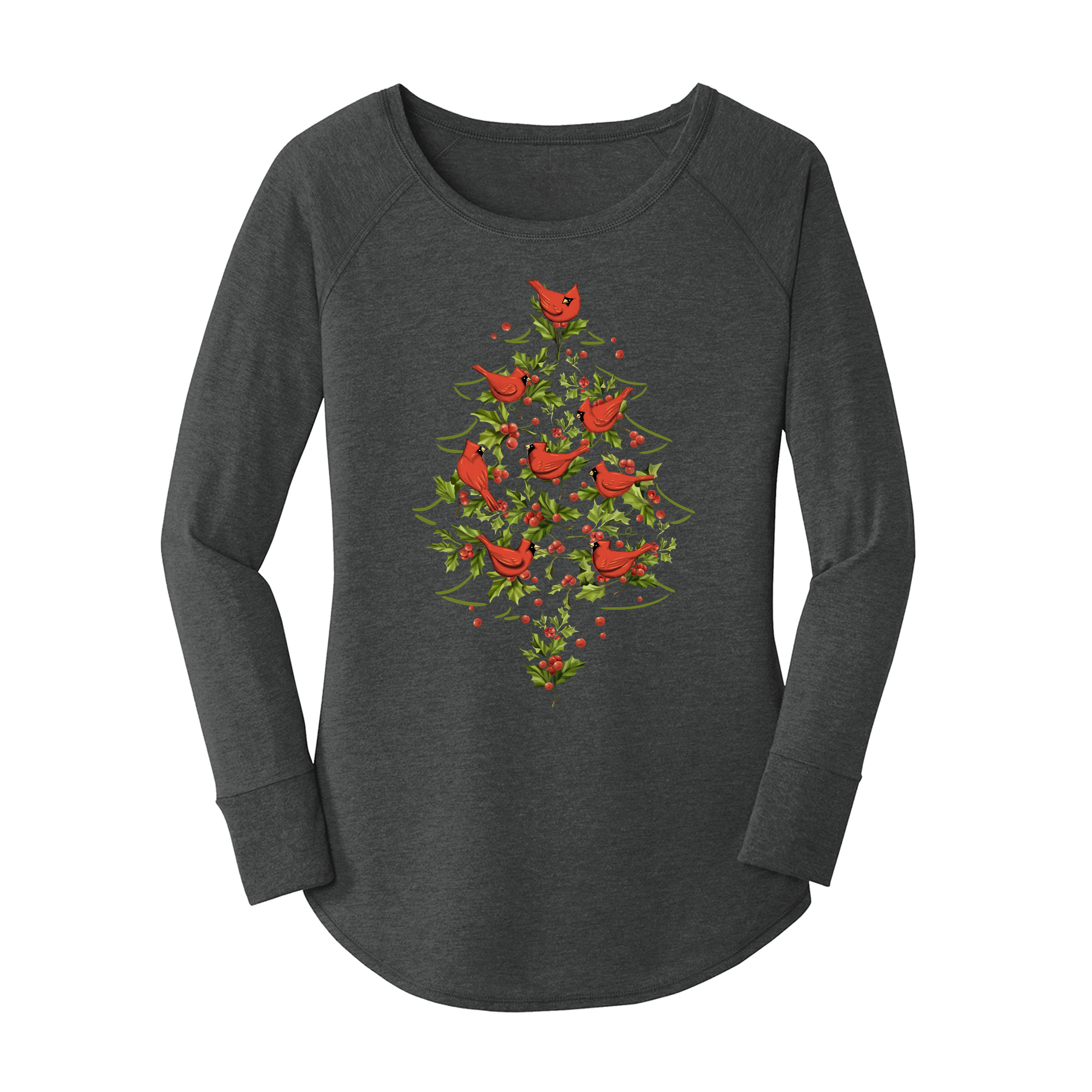 Cardinal Christmas Long Sleeve Tunic