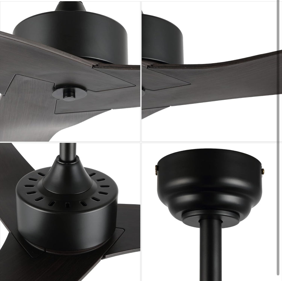 JONATHAN Y JYL9715A Aldrin 50" Mobile-App/Remote-Controlled, 6-Speed Razor Ceiling Fan, Modern, Contemporary, Minimalist, Industrial, Coastal for Bedr