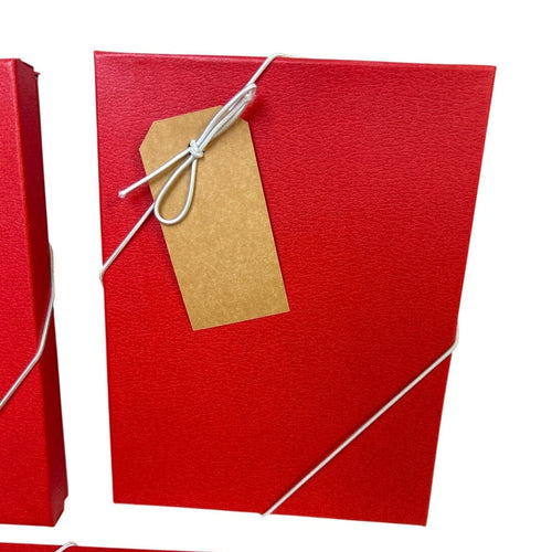 5 New 7-3/8" X 5.5" X 1" Valentine Red Leatherette Cardboard Jewelry Gift Boxes
