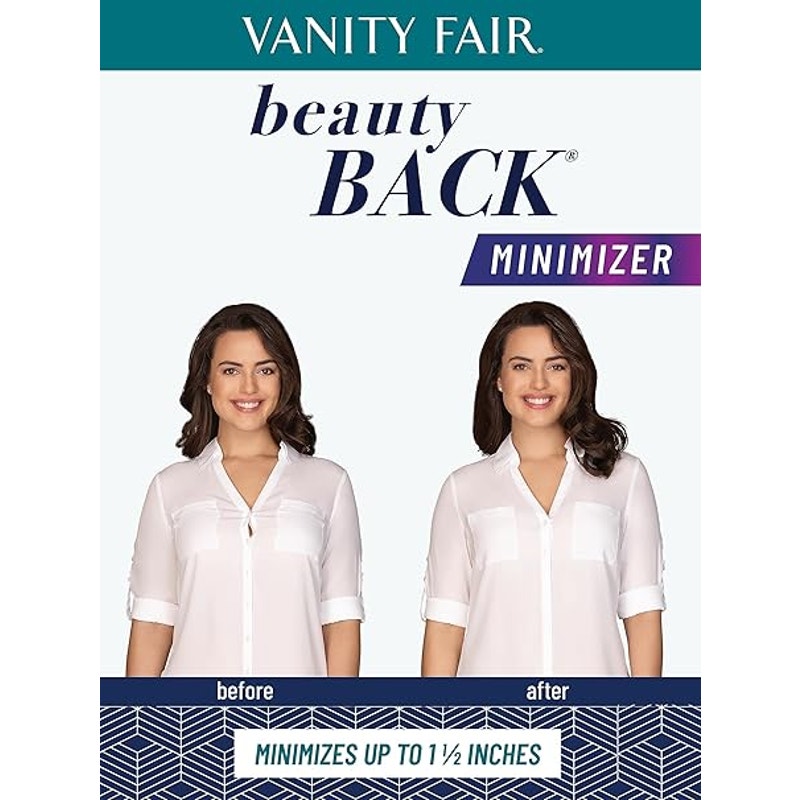 New Vanity Fair Womens 32DDD Black Beauty Back Smoothing Underwire Minimizer Bra