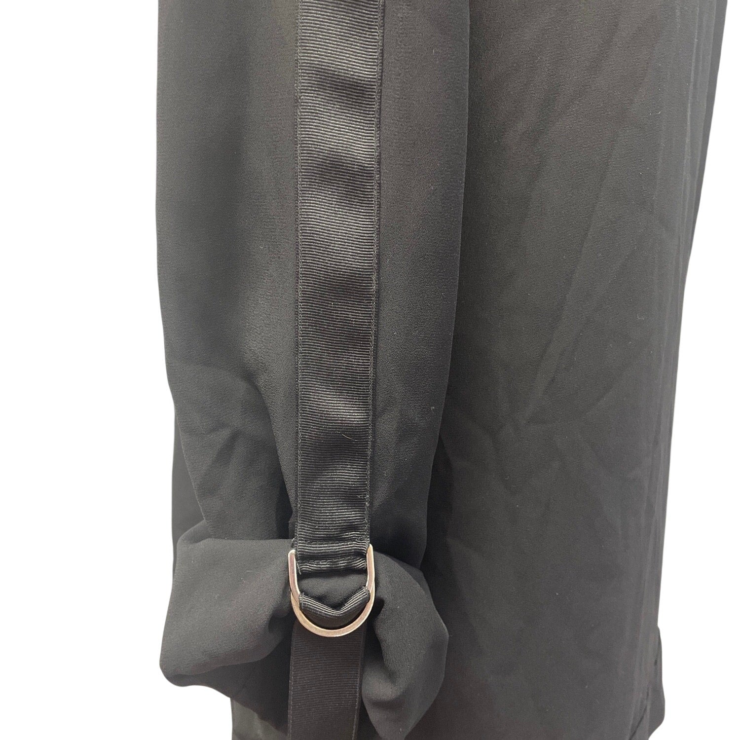 Worthington Womens Medium Sheer Tabbed Roll Up Sleeve V-Neck Polyester Blouse