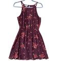 Maurices Womens Small 100% Polyester Purple Floral Sleeveless Fit n Flare Dress