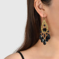 Bohemian Retro Jewellery Black Water Drop Beads Antique Gold