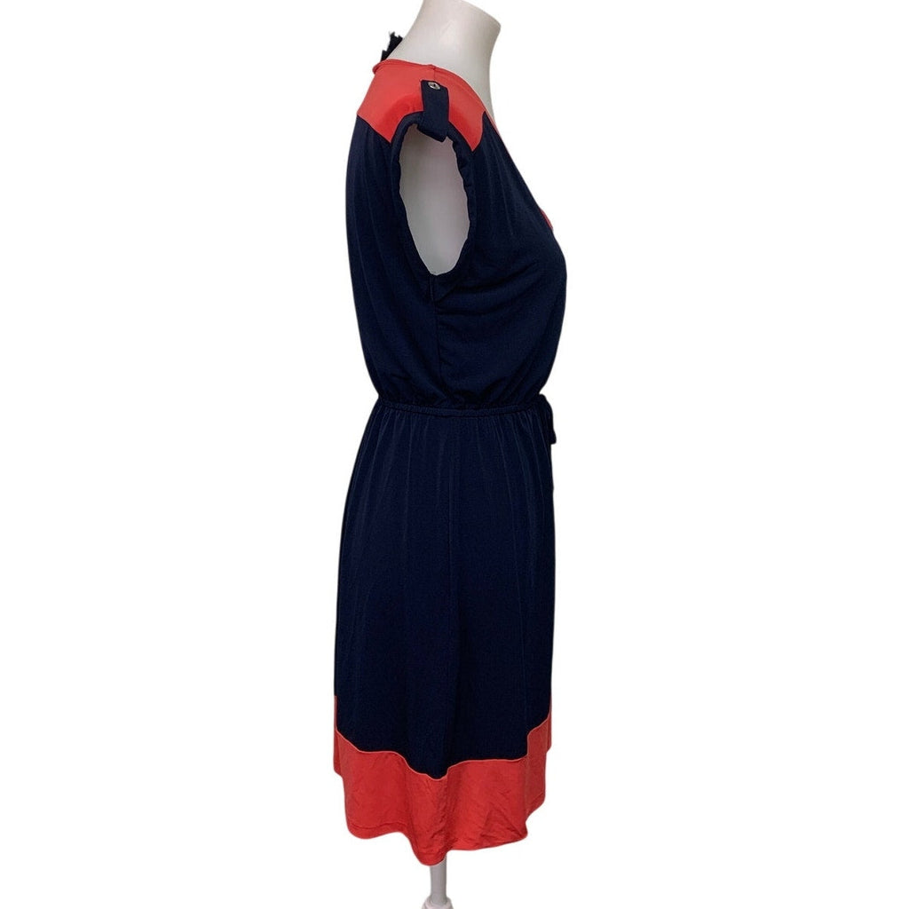 Enfocus Studio Womens Size 4 Short Sleeve V Neck Faux Button Blouson Dress